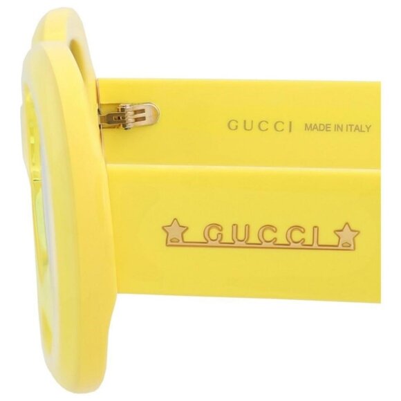 Gucci Womens Round/Oval Yellow Yellow Green Fashion Designer Eyewear - Picture 4 of 4